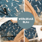 RESTSTÜCK 125cm French Terry Werkzeuge blau