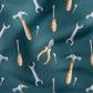 0.5m BIO French Terry Werkzeuge blau *COMING SOON*