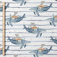 RESTSTÜCK 130cm Bademodestoff Whale Song