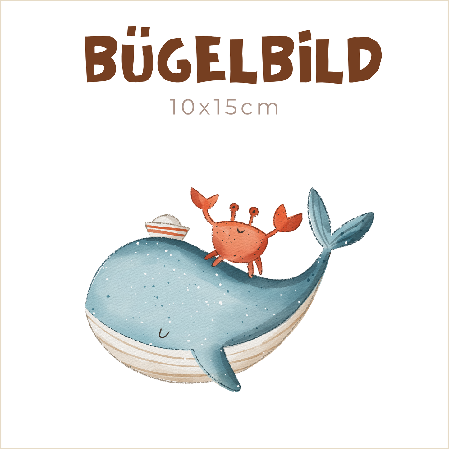 Bügelbild Whale and Crab | 10x15cm