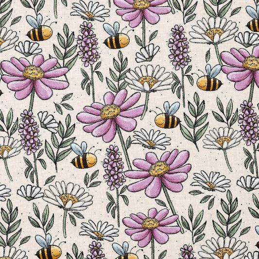 0.5m Baumwolle Wiese violett *VORBESTELLUNG: Lieferzeit 4-6 Wochen*