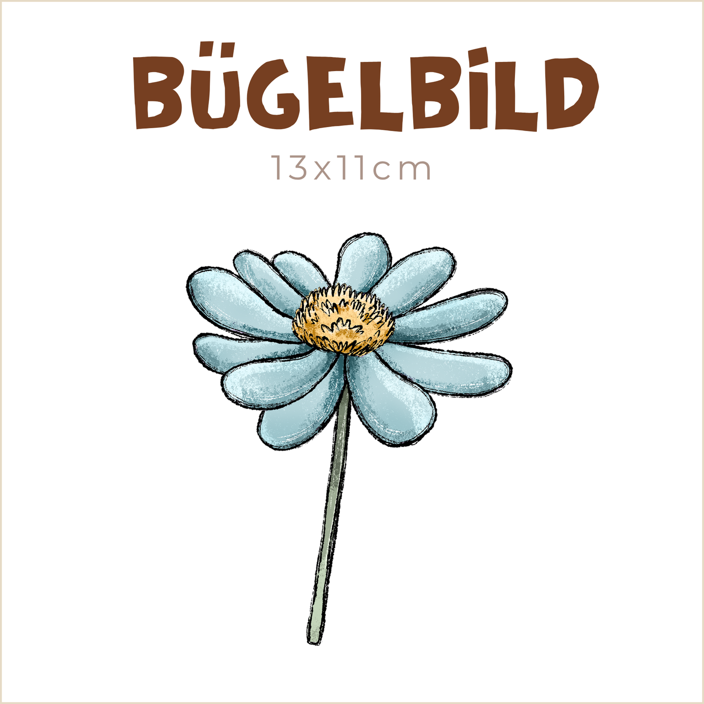 Bügelbild Wiese hellblau | 13x11cm