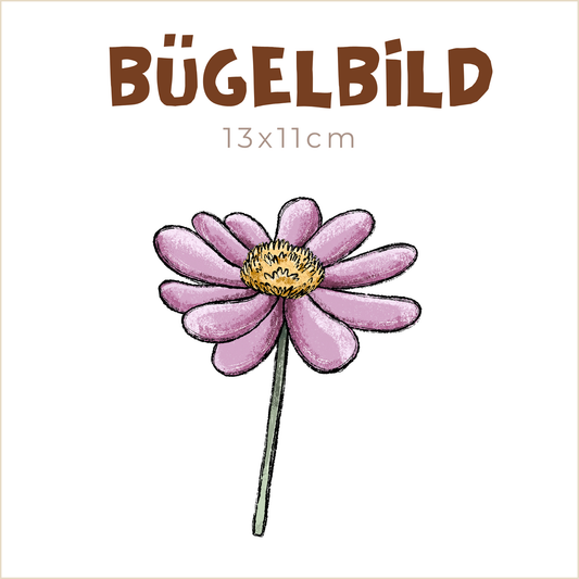 Bügelbild Wiese rosa | 13x11cm
