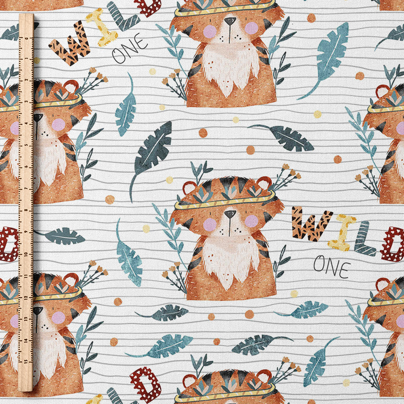 0.5m Biojersey Wild One Messy Stripes