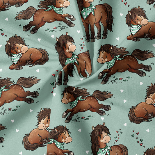0.5m Biojersey Wildpferde mint *VORBESTELLUNG - Lieferzeit 4-6 Wochen*