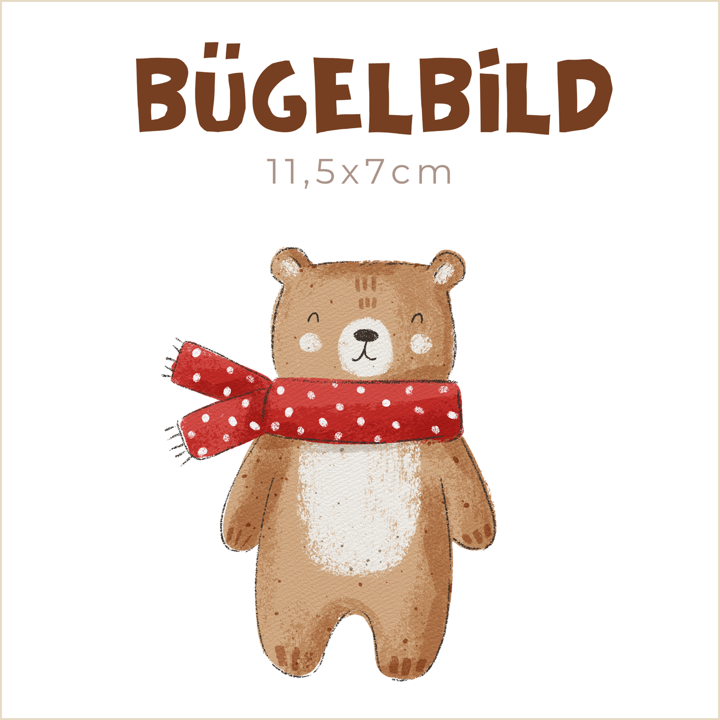 Bügelbild Winter-Bärchen Punkte | 11,5x7cm