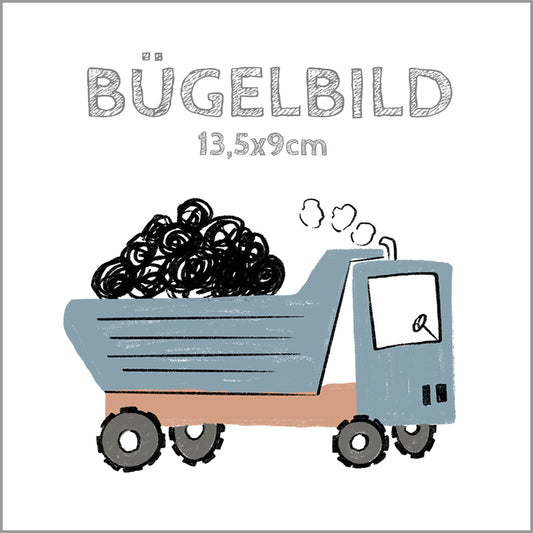 Bügelbild Workmobil: Muldenkipper | 13,5x9cm