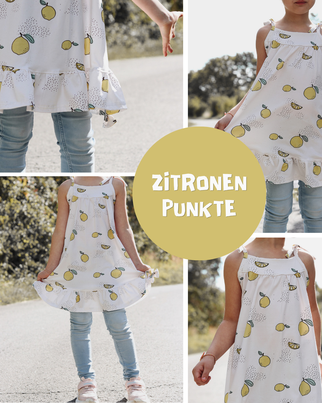 0.5m French Terry Zitronen Punkte *STOFFÜBERSICHT*