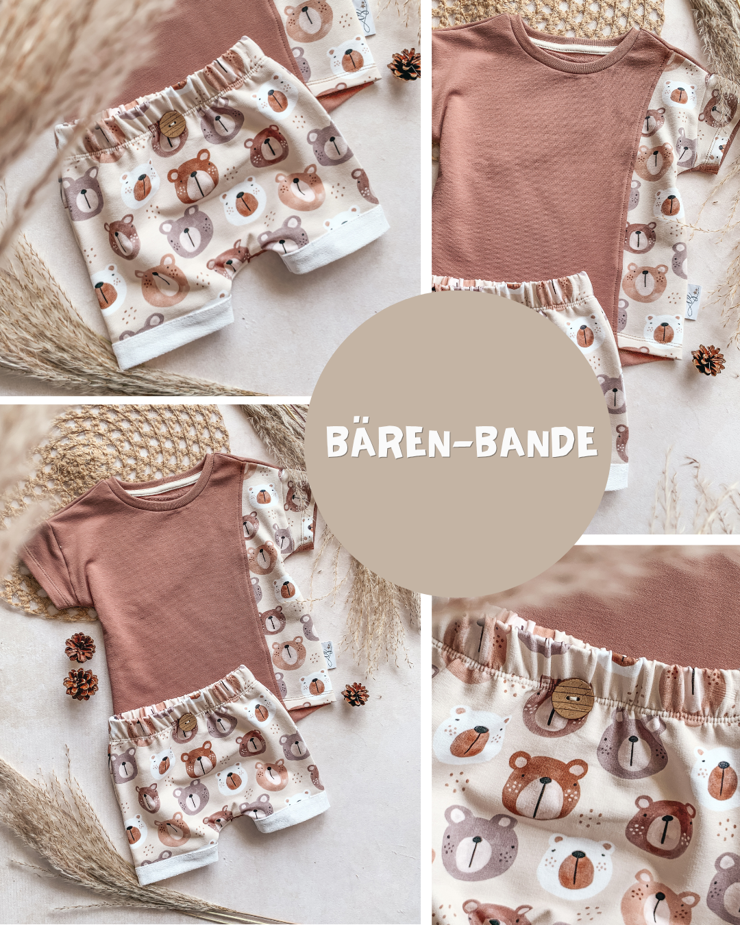 0.5m BIO French Terry Bären-Bande