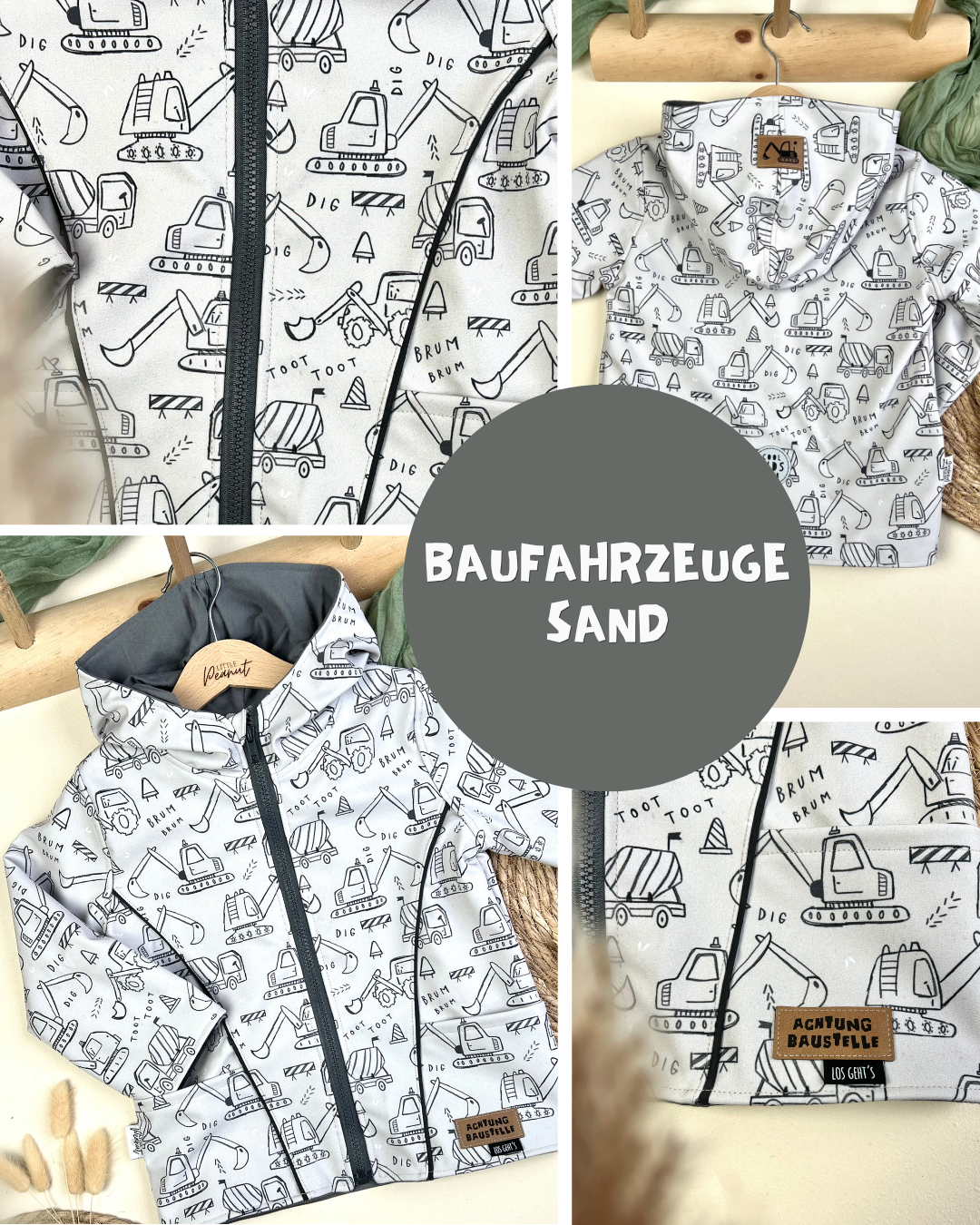 0.5m Softshell Baufahrzeuge sand *VORBESTELLUNG - Lieferzeit 4-6 Wochen*