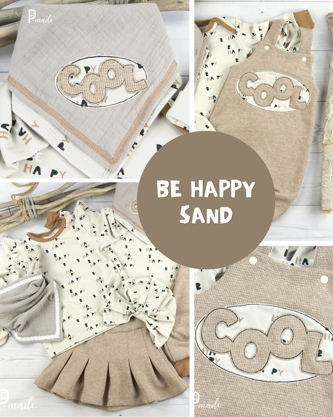 0.5m BIO French Terry Be Happy sand *VORBESTELLUNG*