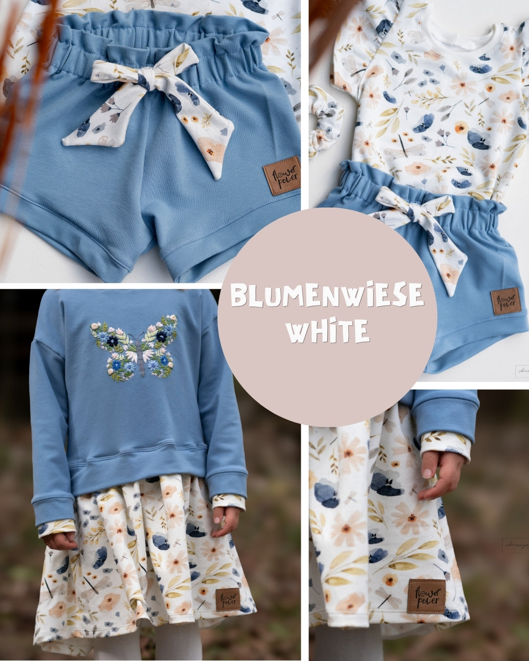 0.5m BIO French Terry Blumenwiese white
