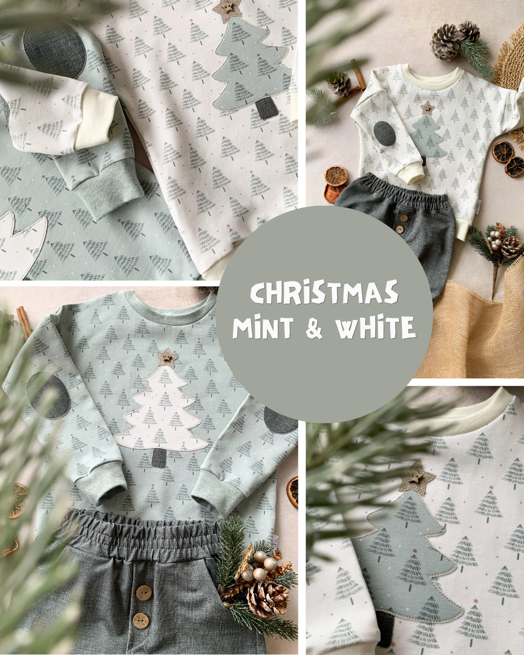 0.5m Biojersey Christmas white