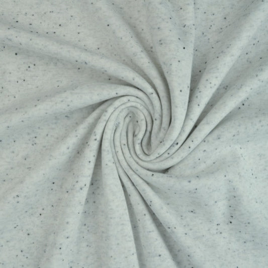 0.5m Jersey weißgrau-melange mit Konfetti schwarz
