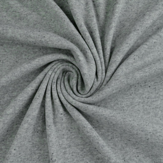 0.5m Jersey grau-melange mit Konfetti schwarz