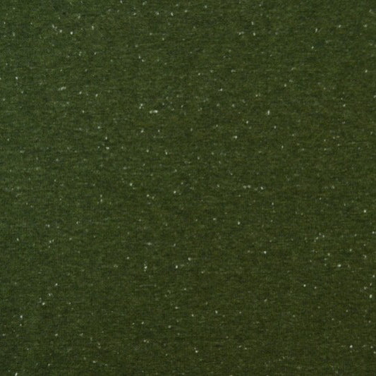 0.5m Jersey dunkelgrün-melange mit Konfetti weiß