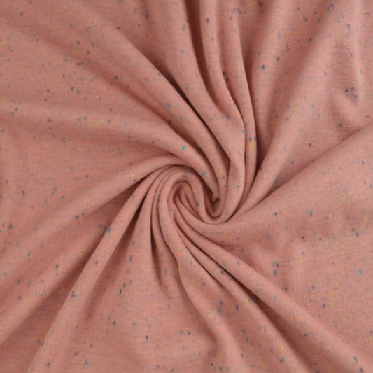 0.5m Jersey rosa-melange mit Konfetti bunt