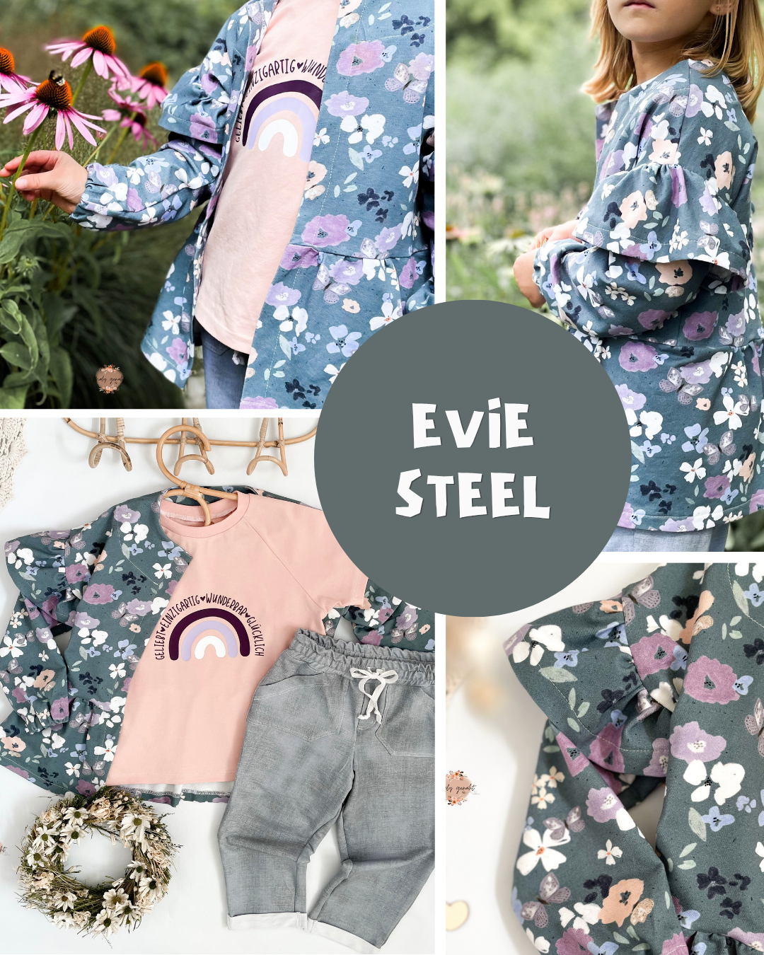 0.5m BIO French Terry Evie steel *VORBESTELLUNG*