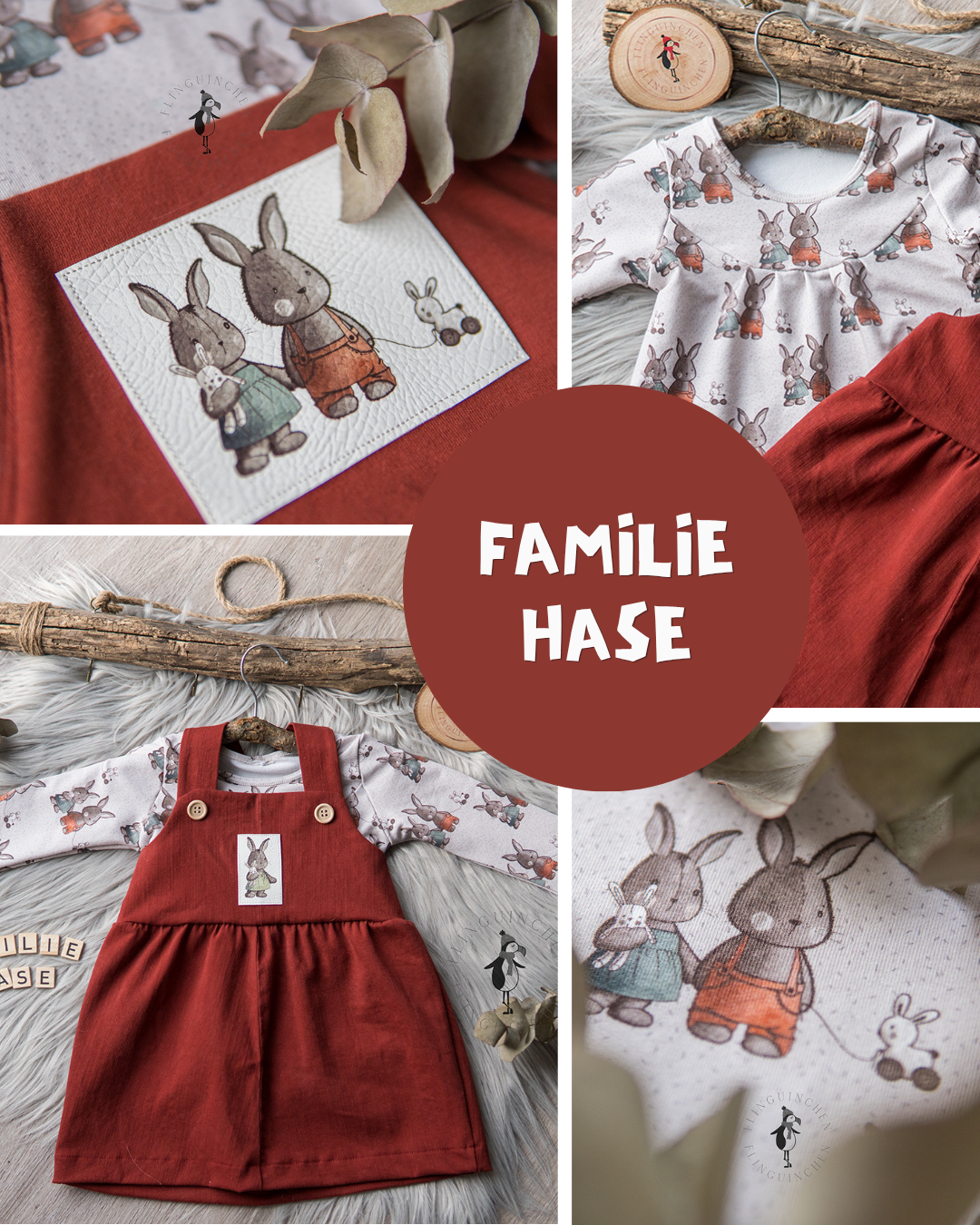 0.5m BIO French Terry Familie Hase *VORBESTELLUNG*