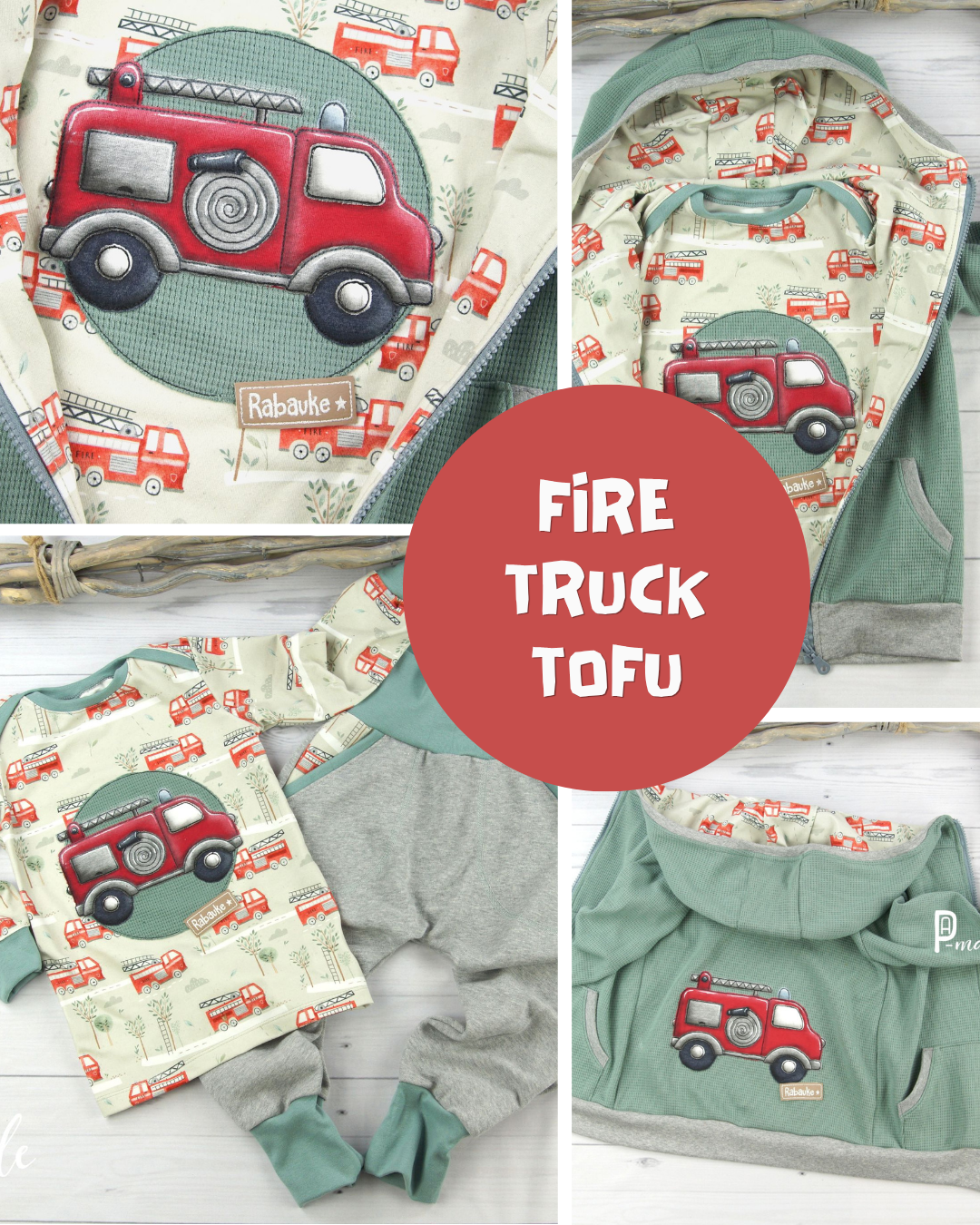 0.5m BIO French Terry Fire Truck tofu