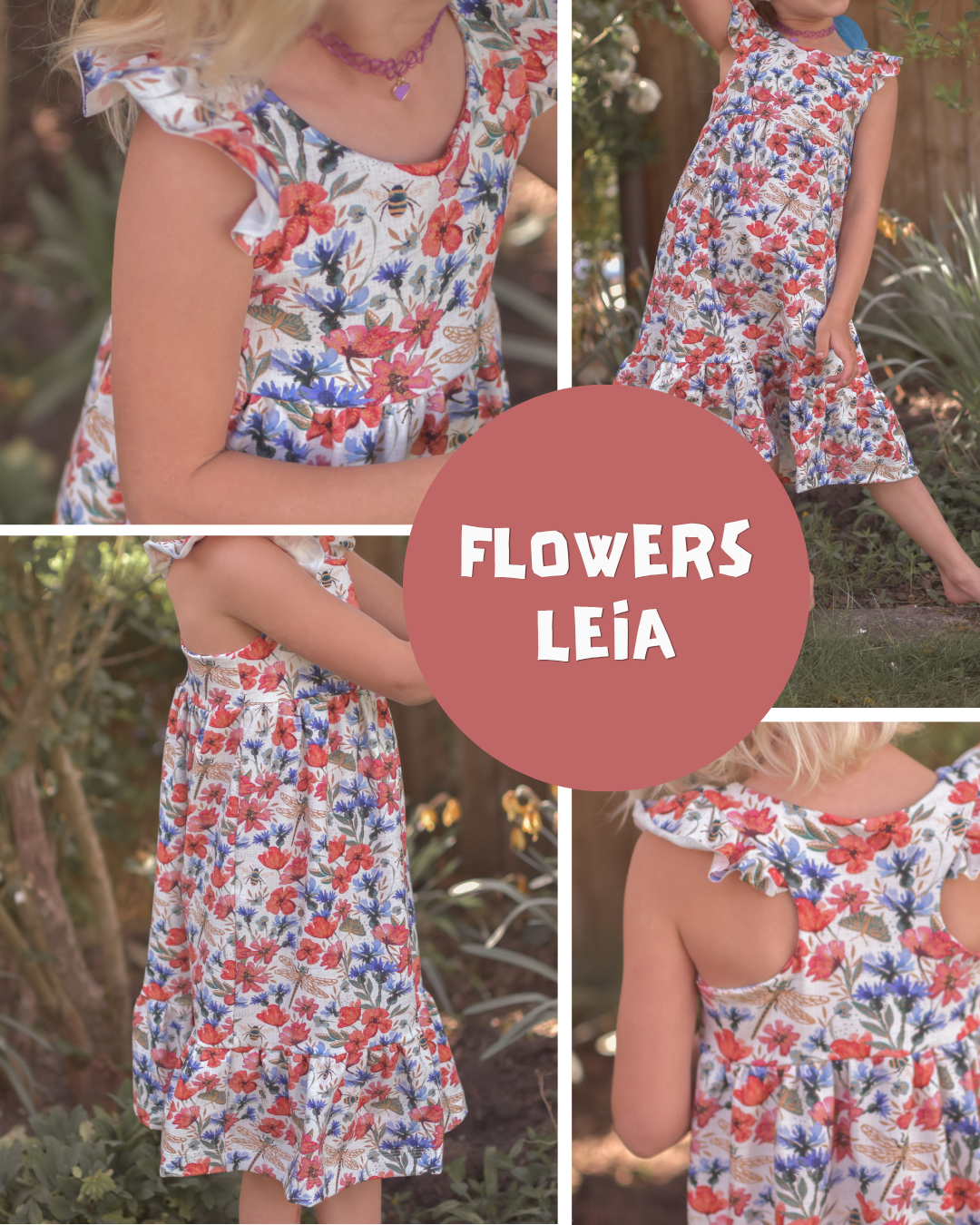 0.5m Bio French Terry Flowers Leia