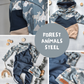 0.5m BIO French Terry Forest Animals steel *STOFFÜBERSICHT*