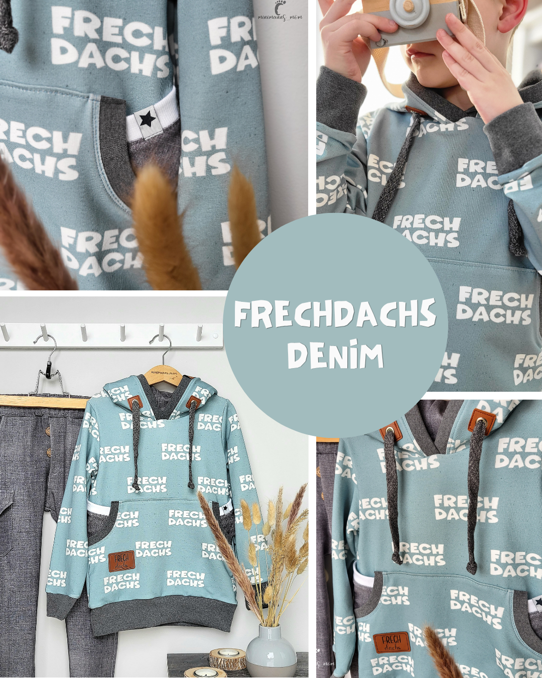 0.5m BIO French Terry Frechdachs denim *STOFFÜBERSICHT*