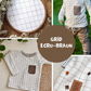 0.5m BIO French Terry Grid ecru-braun *STOFFÜBERSICHT*