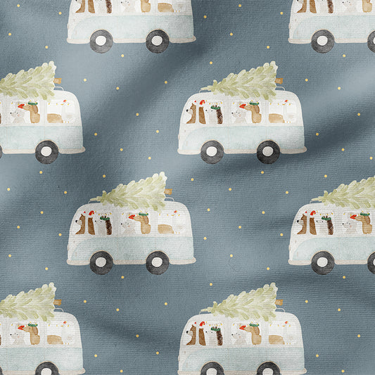 0.5m BIO French Terry Weihnachtsbus