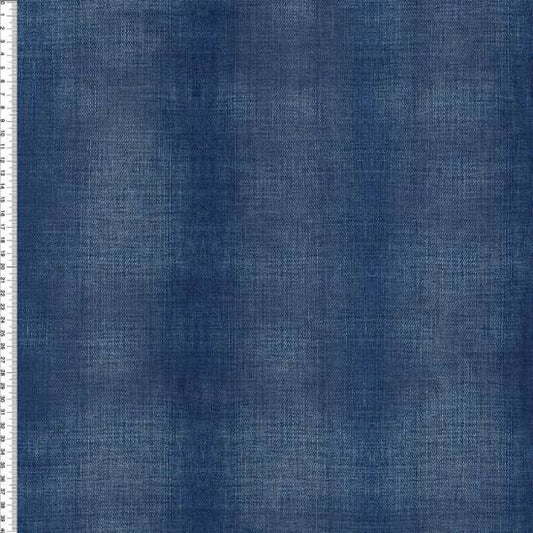 RESTSTÜCK 100cm Bio-French Terry Jeanslook denim-dunkelblau