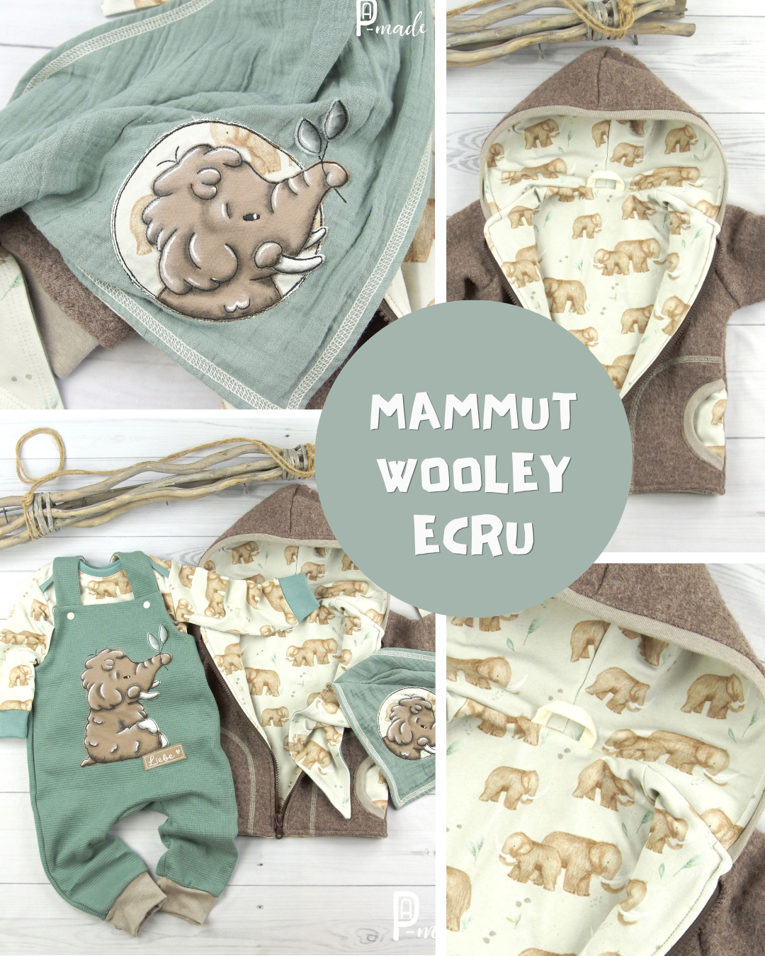 0.5m BIO French Terry Mammut Wooley ecru *VORBESTELLUNG*