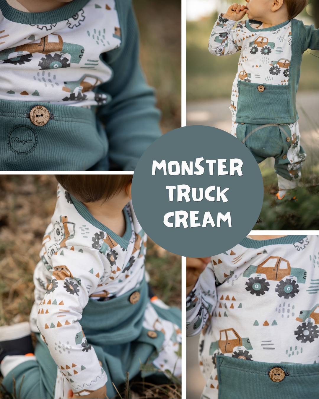 0.5m BIO French Terry Monster Truck cream