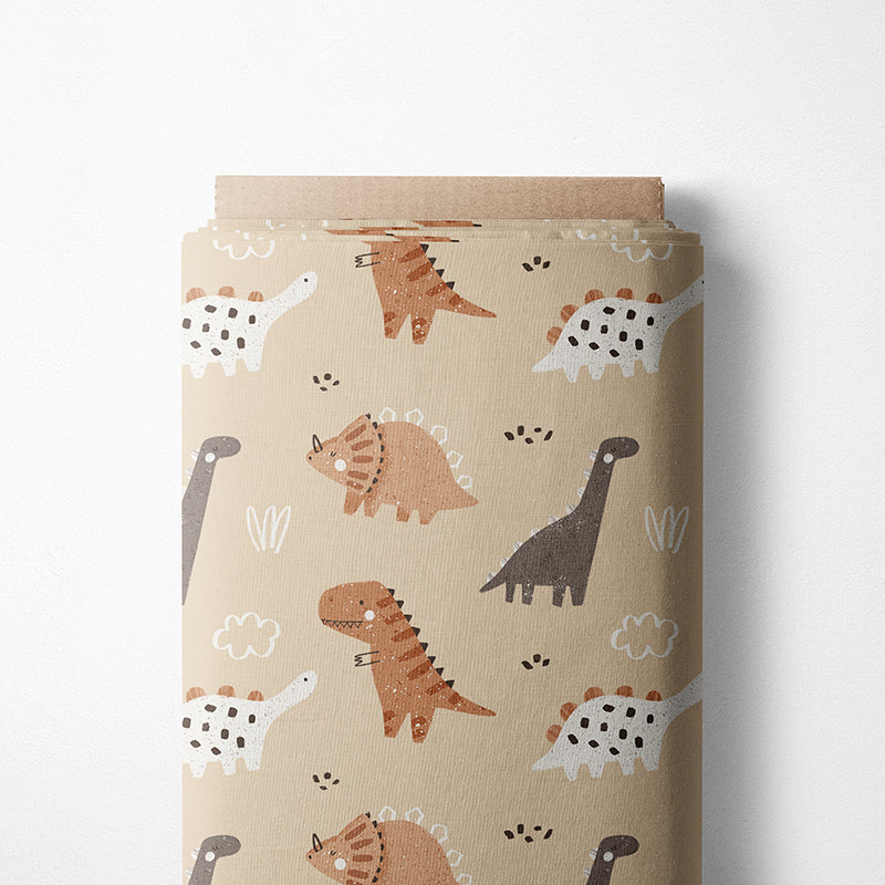 0.5m BIO French Terry Dinosaurs beige *VORBESTELLUNG*