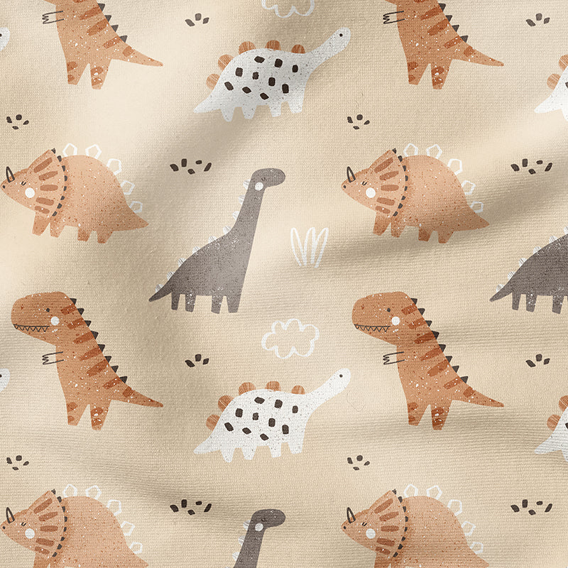0.5m BIO French Terry Dinosaurs beige *VORBESTELLUNG*