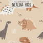 0.5m BIO French Terry Dinosaurs beige *VORBESTELLUNG*
