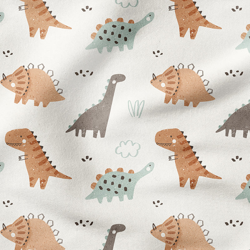 0.5m BIO French Terry Dinosaurs ecru
