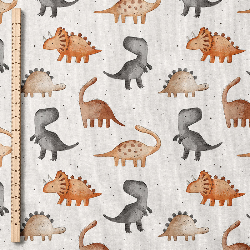 0.5m BIO French Terry Dinosaurs dark