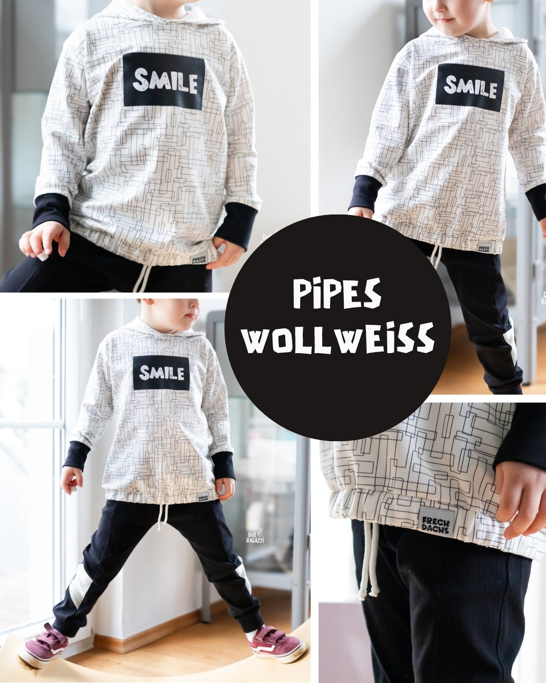 0.5m BIO French Terry Pipes wollweiß