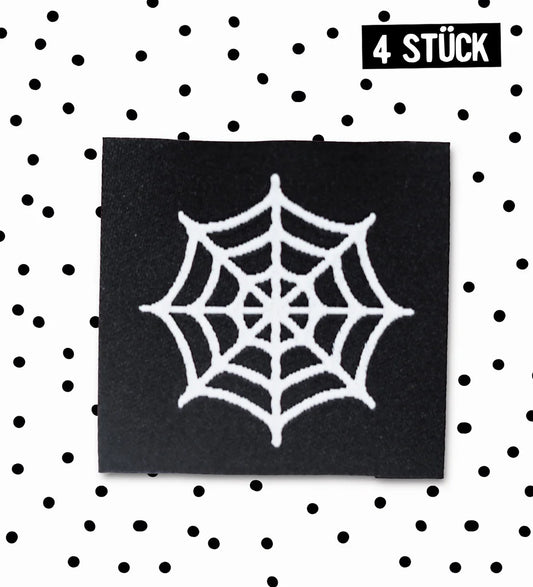 Weblabel Spinnenweben | 4 Stück