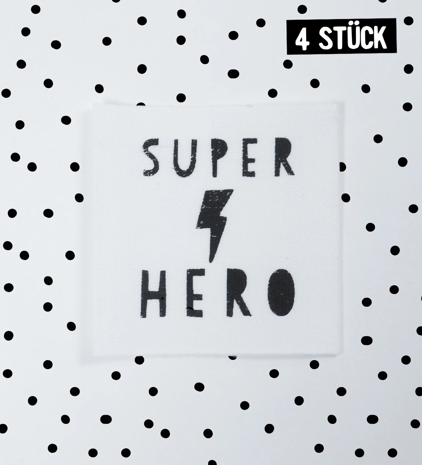 Baumwolllabel Superhero | 4 Stück