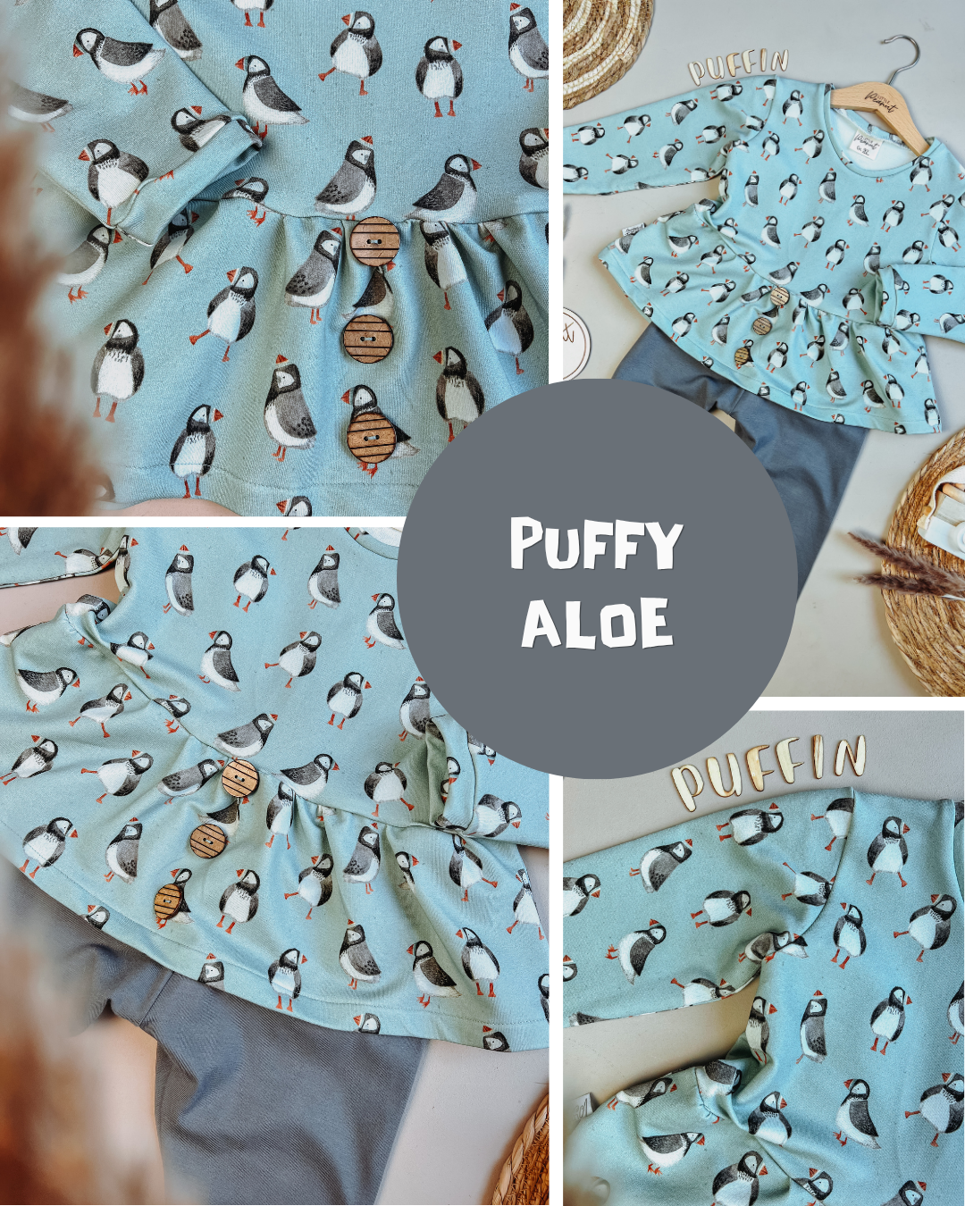 0.5m BIO French Terry Puffy aloe *VORBESTELLUNG*