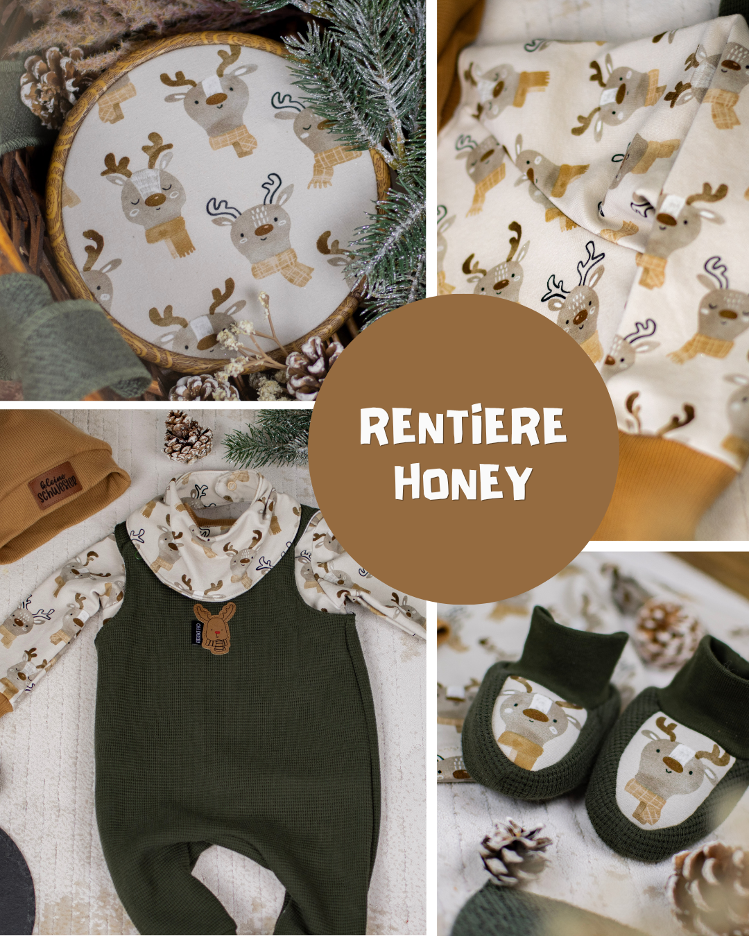 0.5m BIO Ribjersey Rentiere honey