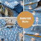 0.5m BIO French Terry Roboter blau *VORBESTELLUNG*