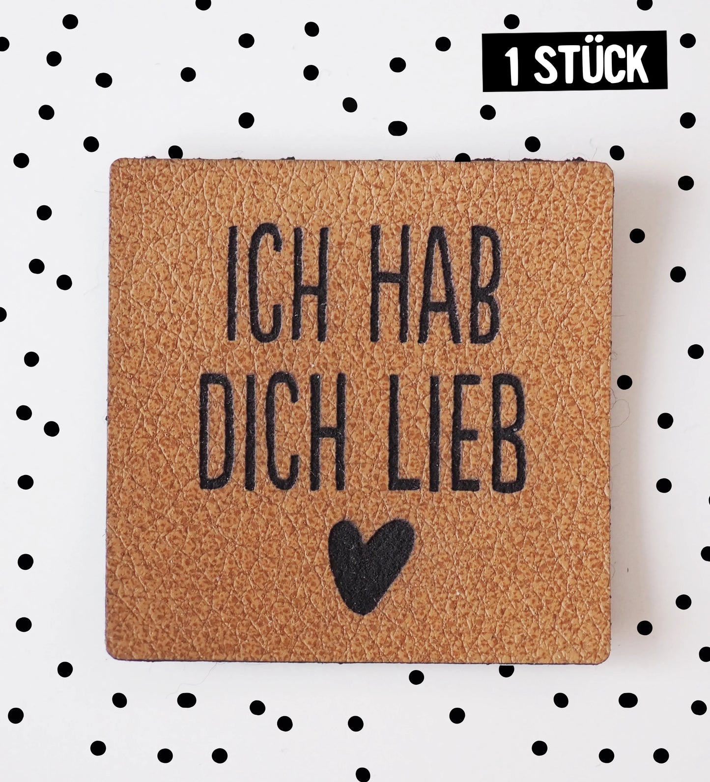 Kunstlederlabel Ich hab dich lieb | 1 Stück