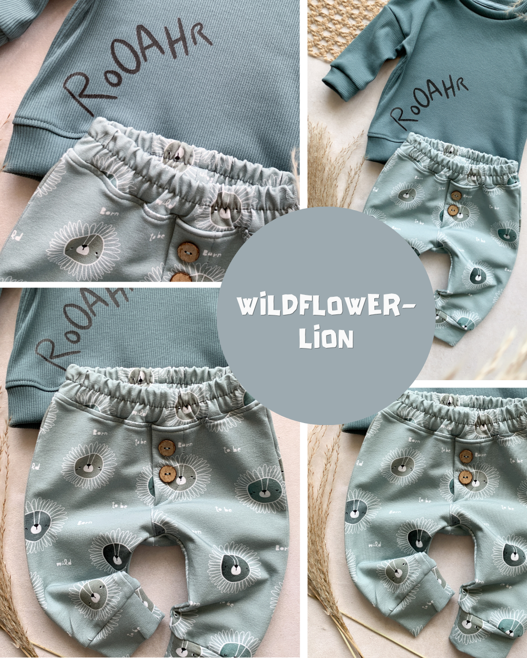 0.5m BIO French Terry Wildflower-Lion *STOFFÜBERSICHT*