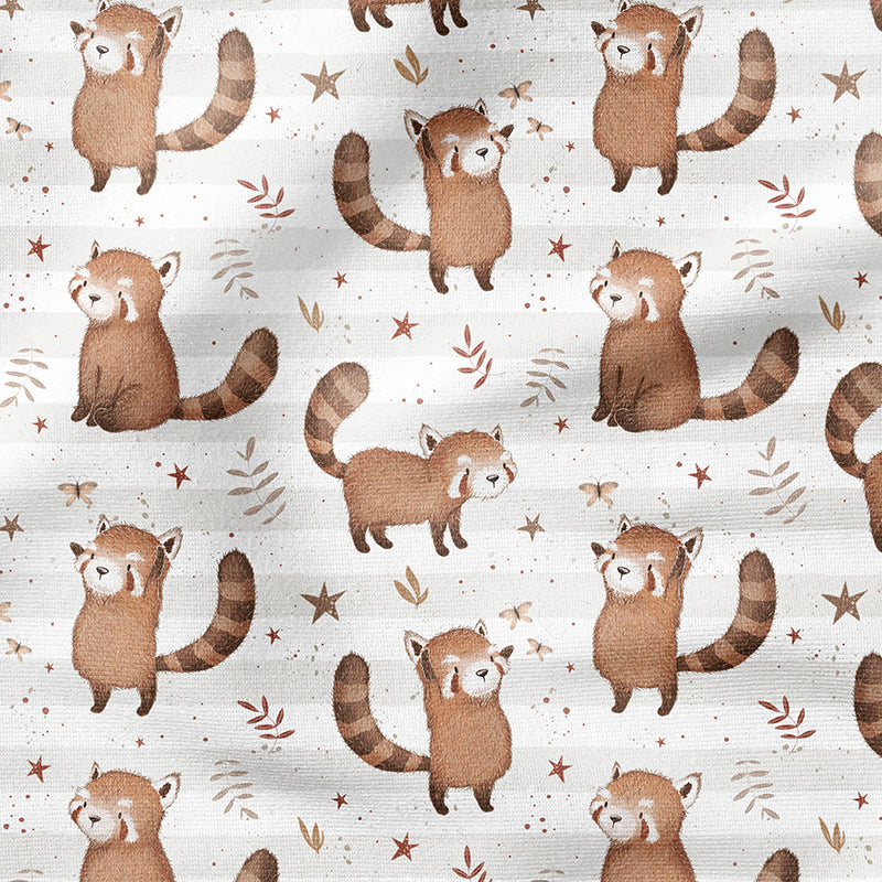 0.5m BIO French Terry Roter Panda stripes *VORBESTELLUNG*