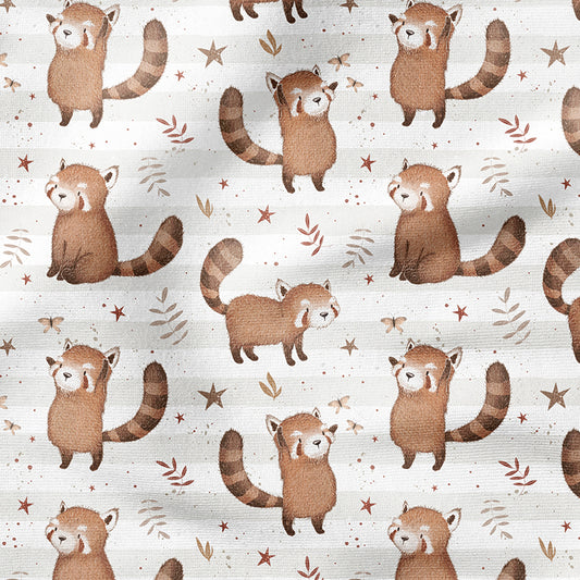 0.5m BIO French Terry Roter Panda stripes *VORBESTELLUNG*