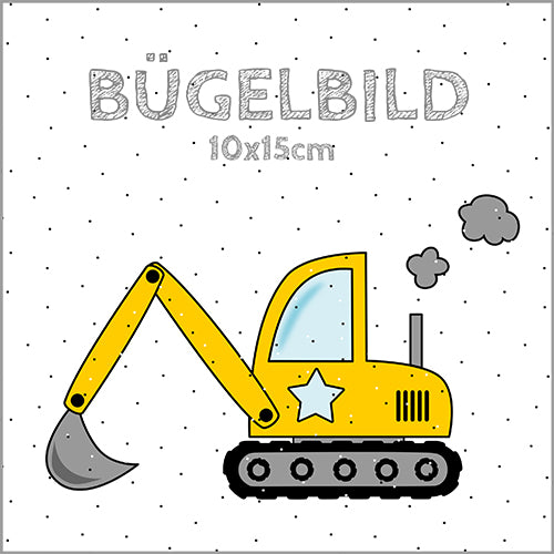 Bügelbild Bagger | 10x15cm