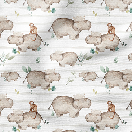 0.5m BIO French Terry Hippo Wilda rice *VORBESTELLUNG*