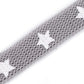 1m Kordel mit Sterne grau | 10mm breit